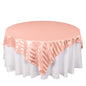 Satin 72"x72" Table Overlay Square Tablecloth Dusty Rose - Stripe Table Topper Pro Linens