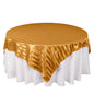 Satin 72"x72" Table Overlay Square Tablecloth Gold - Stripe Table Topper Pro Linens