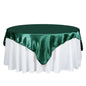 Satin 72"x72" Table Overlay Square Tablecloth Hunter Emerald Green - Smooth Finish Table Cover Pro Linens