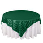 Satin 72"x72" Table Overlay Square Tablecloth Hunter Emerald Green - Stripe Table Topper Pro Linens