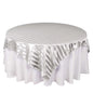 Satin 72"x72" Table Overlay Square Tablecloth Silver - Stripe Table Topper Pro Linens