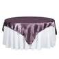 Satin 72"x72" Table Overlay Square Tablecloth Violet Amethyst - Smooth Finish Table Cover Pro Linens