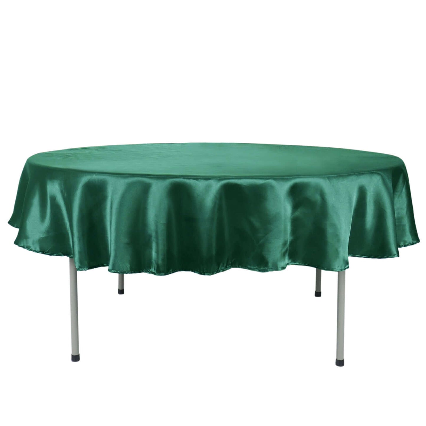 Satin 90" Round Tablecloth Hunter Emerald Green - Smooth and Lustrous Table Cover Pro Linens