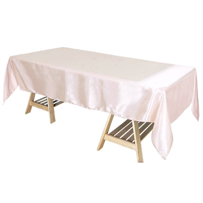 Satin Rectangular 60"x102" Tablecloth Blush - Smooth and Lustrous Table Cover Pro Linens