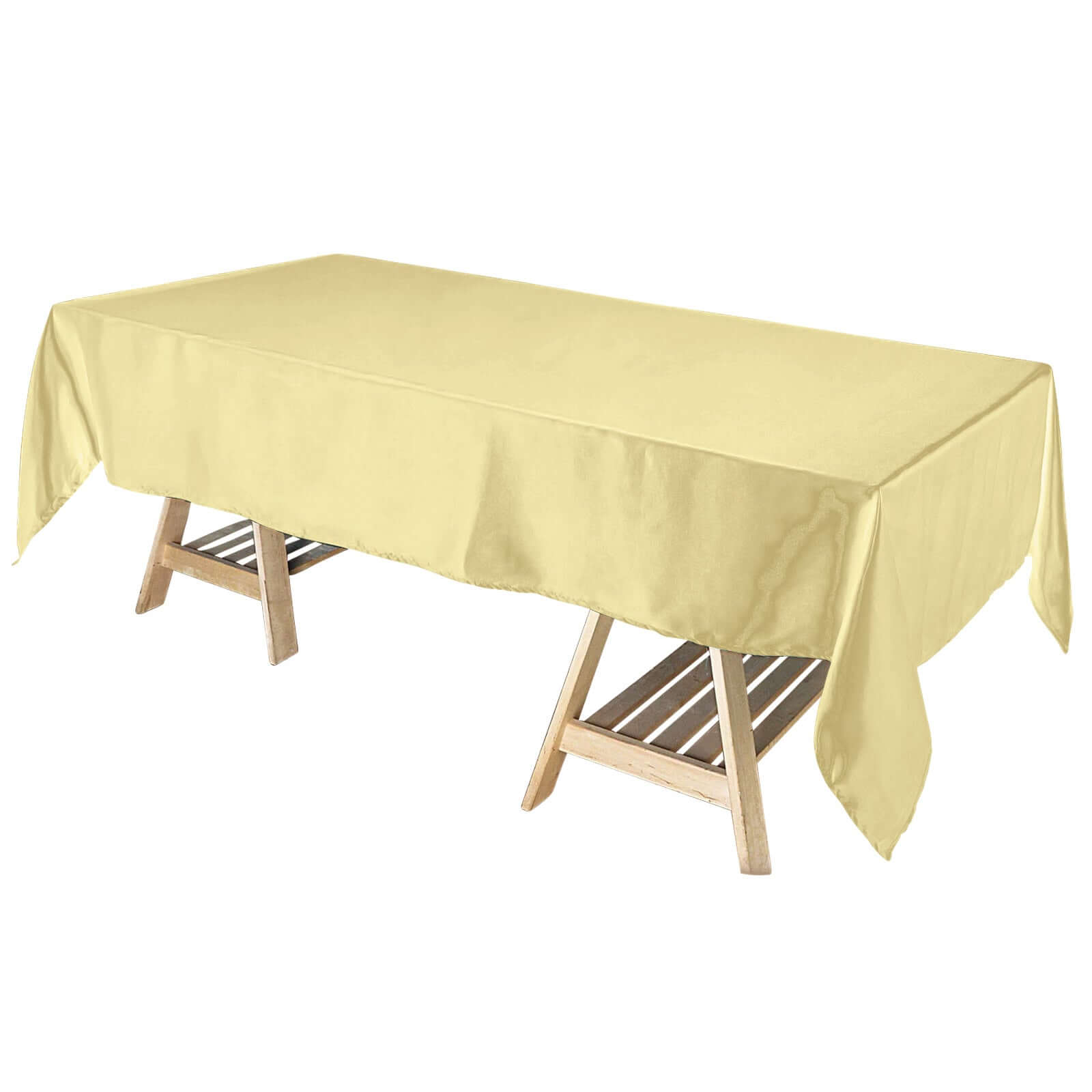 Satin Rectangular 60"x102" Tablecloth Champagne - Smooth and Lustrous Table Cover Pro Linens