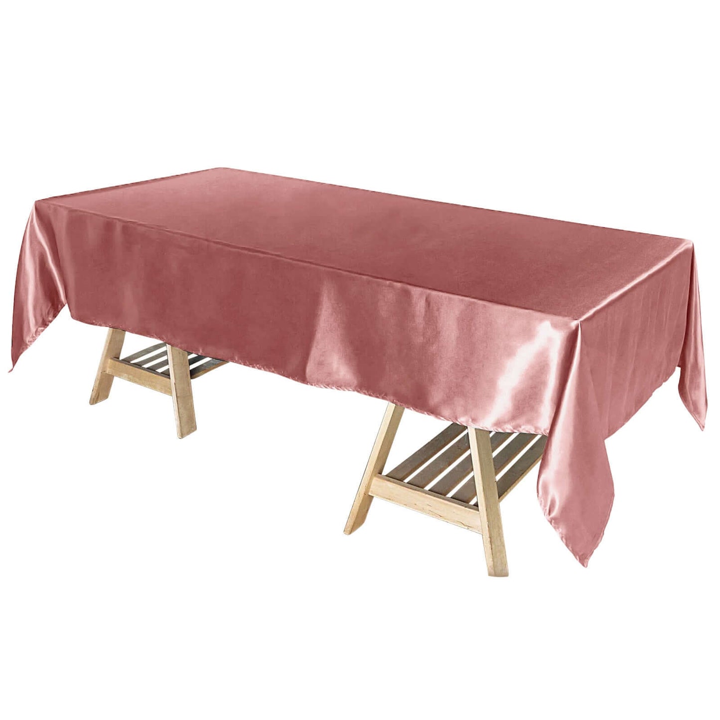 Satin Rectangular 60"x102" Tablecloth Cinnamon Rose - Smooth and Lustrous Table Cover Pro Linens