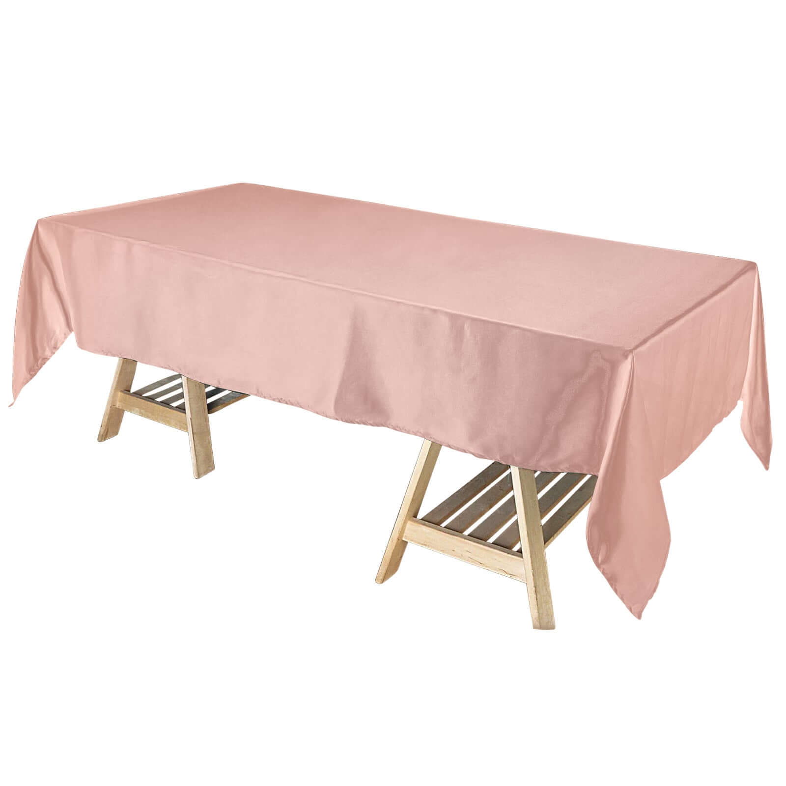 Satin Rectangular 60"x102" Tablecloth Dusty Rose - Smooth and Lustrous Table Cover Pro Linens