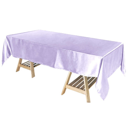 Satin Rectangular 60"x102" Tablecloth Lavender Lilac - Smooth and Lustrous Table Cover Pro Linens