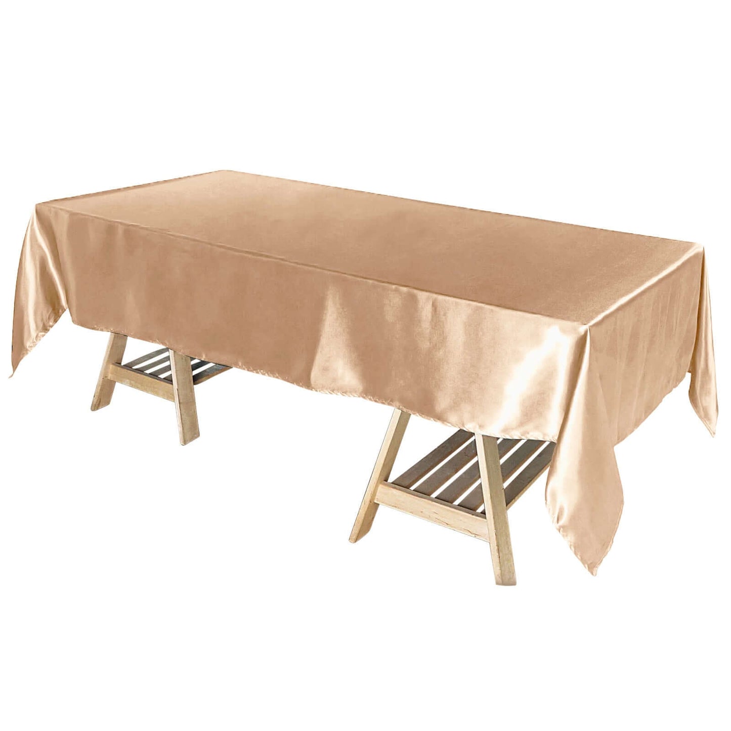 Satin Rectangular 60"x102" Tablecloth Nude - Smooth and Lustrous Table Cover Pro Linens