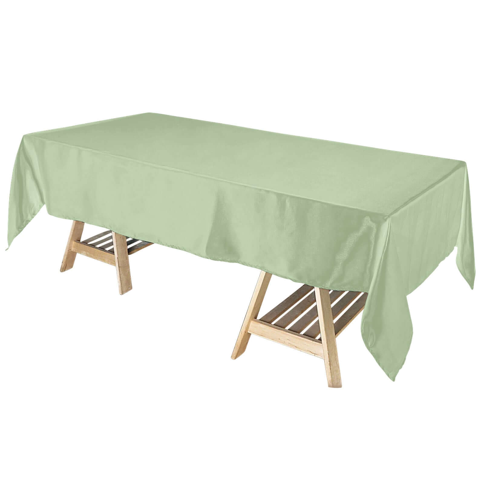 Satin Rectangular 60"x102" Tablecloth Sage Green - Smooth and Lustrous Table Cover Pro Linens