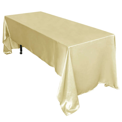 Satin Rectangular 60"x126" Tablecloth Champagne - Smooth and Lustrous Table Cover Pro Linens