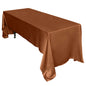 Satin Rectangular 60"x126" Tablecloth Cinnamon Brown - Smooth and Lustrous Table Cover Pro Linens