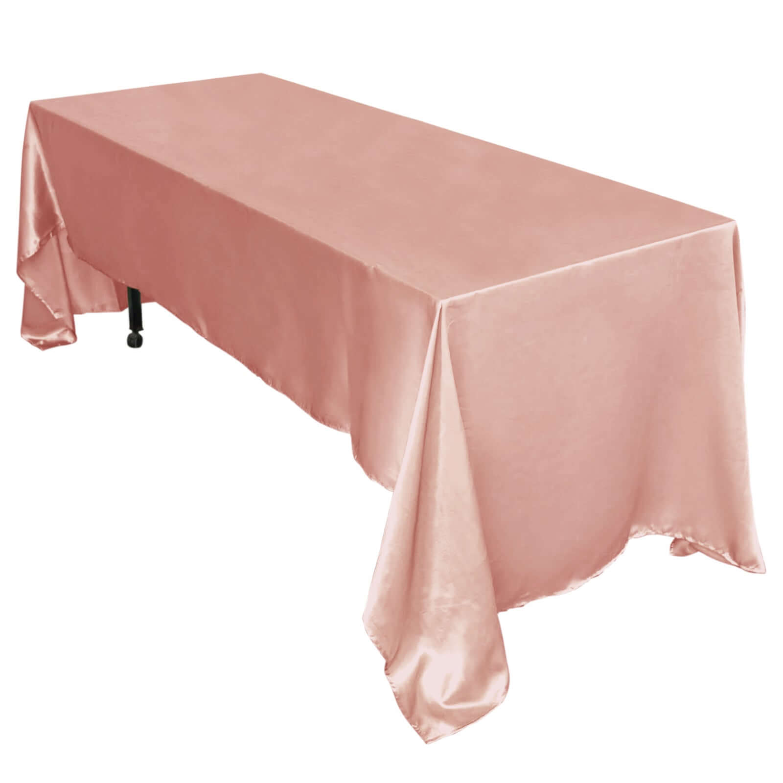 Satin Rectangular 60"x126" Tablecloth Dusty Rose - Smooth and Lustrous Table Cover Pro Linens