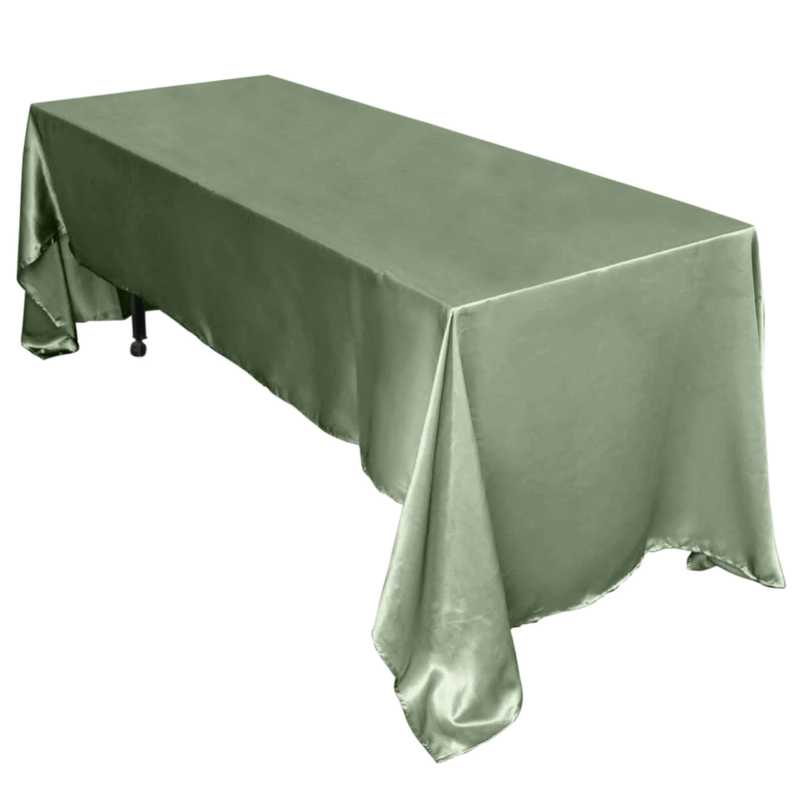 Satin Rectangular 60"x126" Tablecloth Dusty Sage Green - Smooth and Lustrous Table Cover Pro Linens