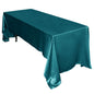 Satin Rectangular 60"x126" Tablecloth Peacock Teal - Smooth and Lustrous Table Cover Pro Linens