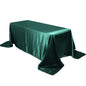 Satin Rectangular 90"x132" Tablecloth Hunter Emerald Green Satin - Seamless Table Cover Pro Linens