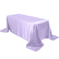 Satin Rectangular 90"x132" Tablecloth Lavender Lilac Satin - Seamless Table Cover Pro Linens