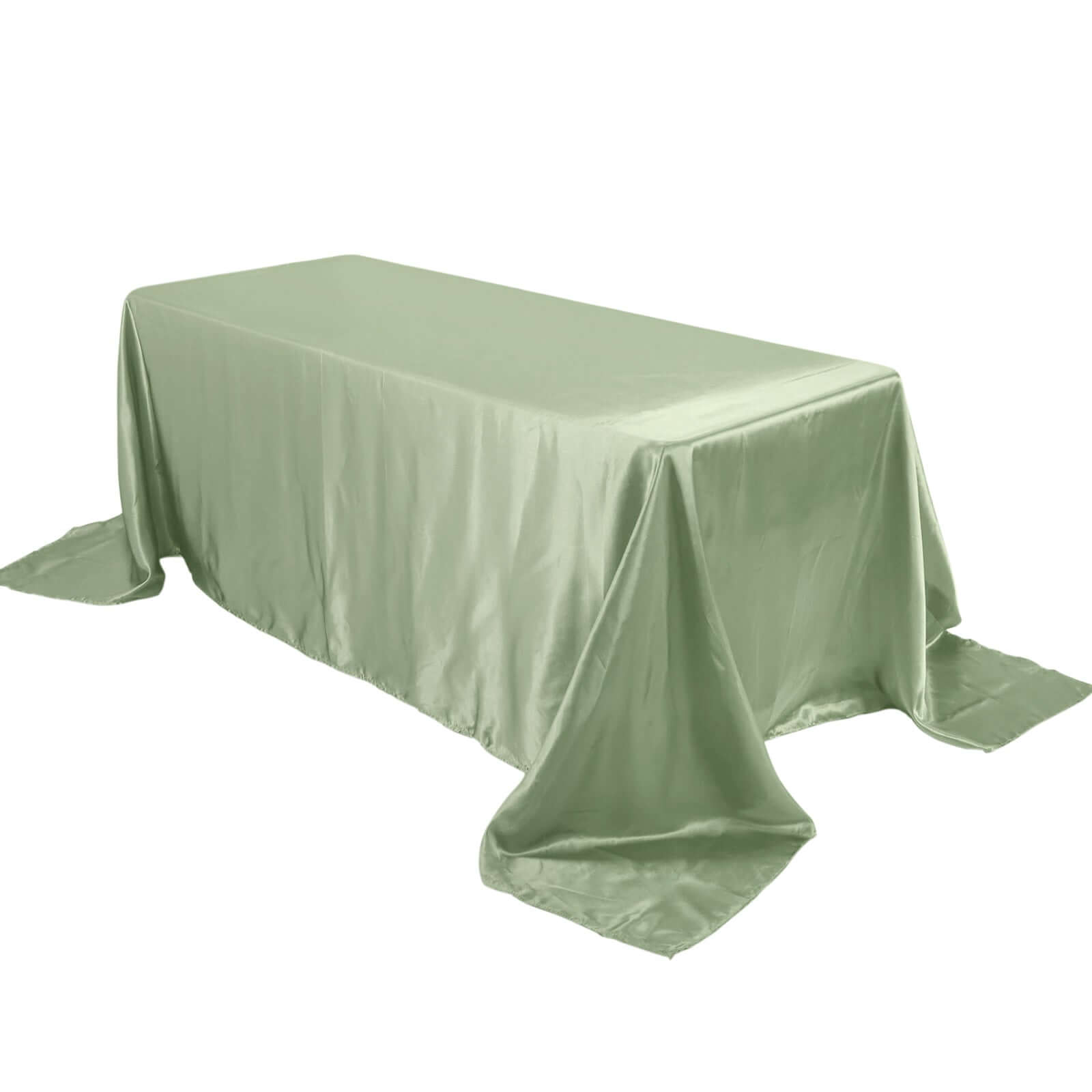 Satin Rectangular 90"x132" Tablecloth Sage Green Satin - Seamless Table Cover Pro Linens