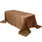 Satin Rectangular 90"x132" Tablecloth Taupe Satin - Seamless Table Cover Pro Linens