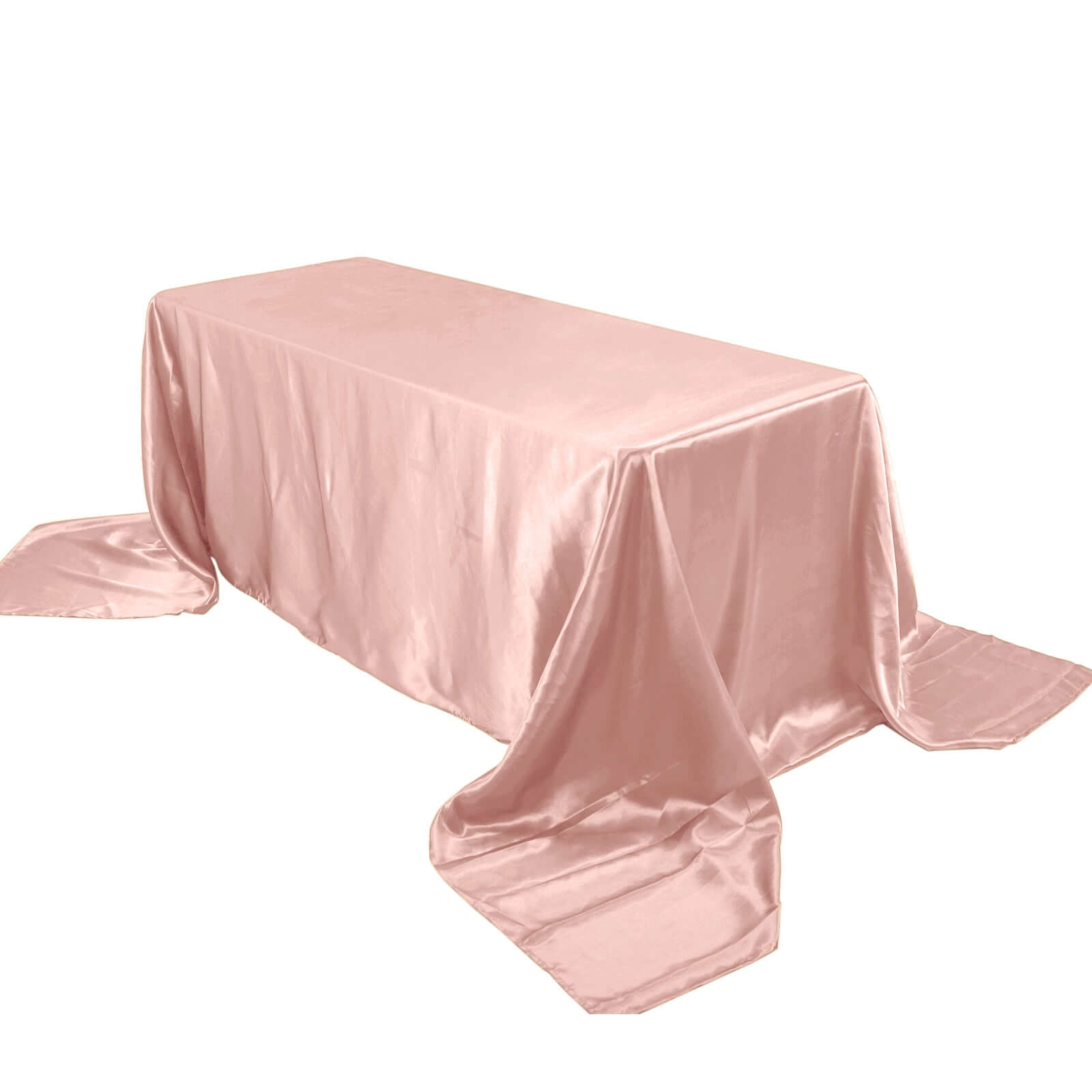 Satin Rectangular 90"x156" Tablecloth Dusty Rose - Seamless Table Cover Pro Linens