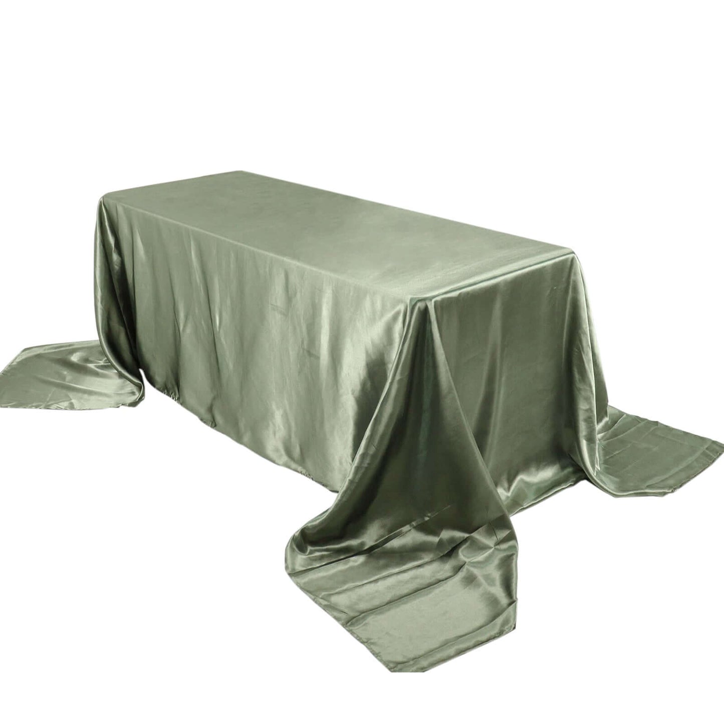 Satin Rectangular 90"x156" Tablecloth Dusty Sage Green - Seamless Table Cover Pro Linens