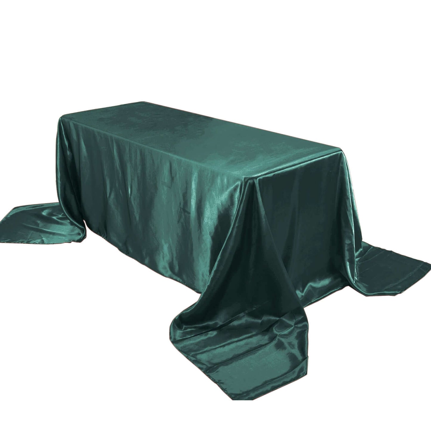 Satin Rectangular 90"x156" Tablecloth Hunter Emerald Green - Seamless Table Cover Pro Linens