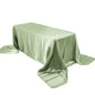 Satin Rectangular 90"x156" Tablecloth Sage Green - Seamless Table Cover Pro Linens