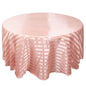 Satin Striped 120" Round Tablecloth Dusty Rose Satin Stripe - Silky Smooth Seamless Table Cover Pro Linens