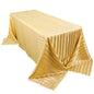 Satin Striped 90"x132" Rectangular Tablecloth Champagne Satin Stripe - Seamless Silky Smooth Table Cover Pro Linens