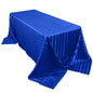 Satin Striped 90"x132" Rectangular Tablecloth Royal Blue Satin Stripe - Seamless Silky Smooth Table Cover Pro Linens