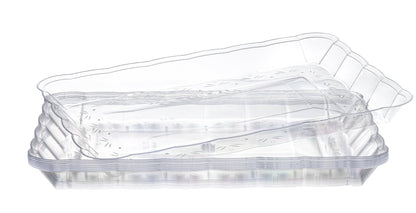 Scalloped Clear Rectangular Serving Tray - 4 Count Serving Tray Pro Linens