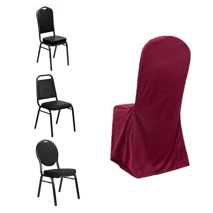 Scuba Stretch Chair Cover Burgundy for Banquet Chairs Slim Fit Design - Wrinkle Free and Durable Slipcover Pro Linens