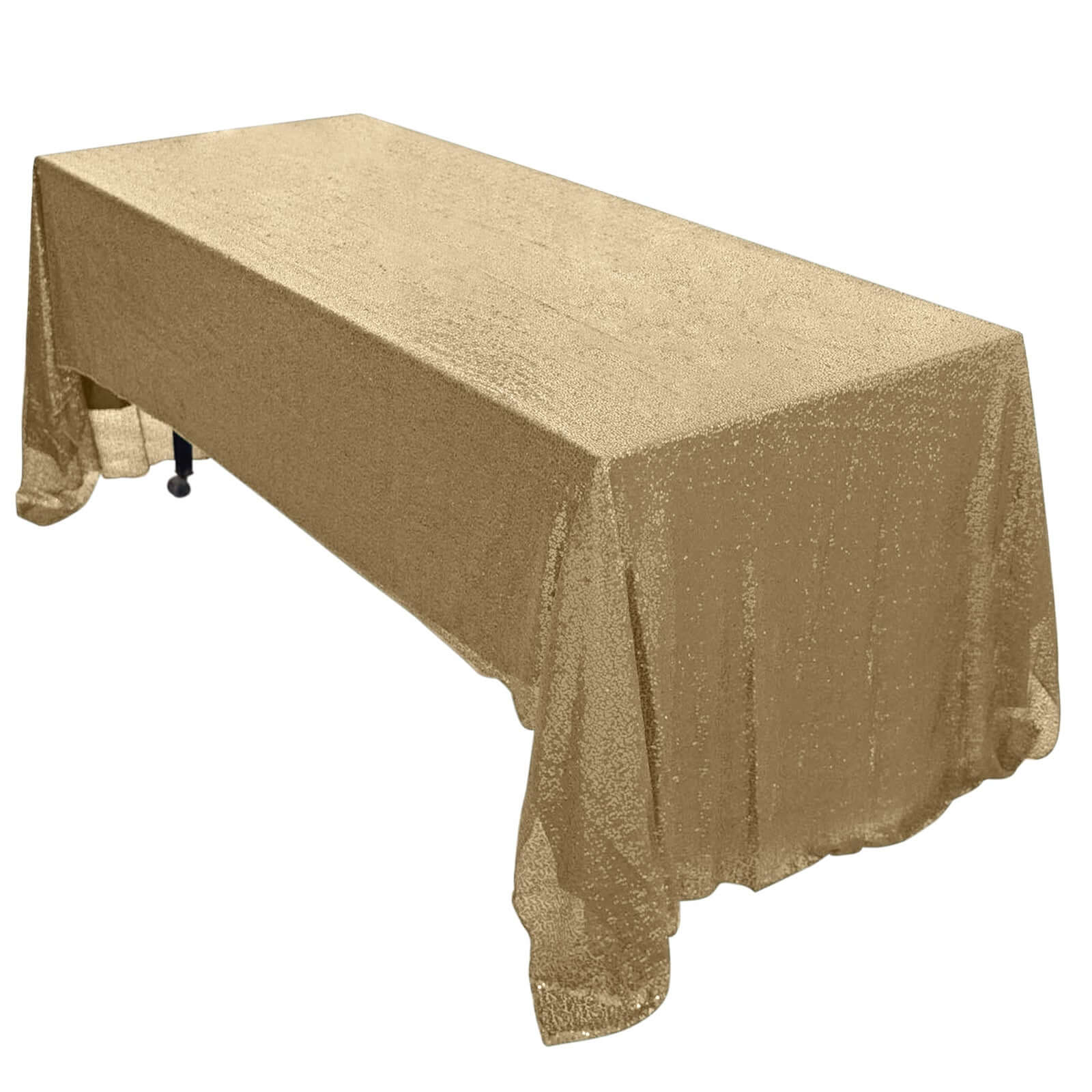 Sequin 60"x126" Rectangle Tablecloth Champagne - Glittering Finish Table Cover - Pro Linens