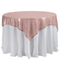 Sequin 60"x60" Table Overlay Square Tablecloth Blush - Luxe Wedding Table Topper Pro Linens