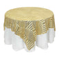 Sequin 72" Table Overlay Square Tablecloth Gold with Diamond Glitz Design - Perfect for Luxe Events Pro Linens