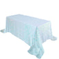 Sequin 90"x132" Rectangle Tablecloth Iridescent Blue - Seamless Big Payette Table Cover Pro Linens