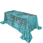 Sequin 90"x132" Rectangle Tablecloth Turquoise - Seamless Big Payette Table Cover - Pro Linens