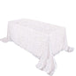 Sequin 90"x132" Rectangle Tablecloth White - Seamless Big Payette Design for Sophisticated Occasions - Pro Linens