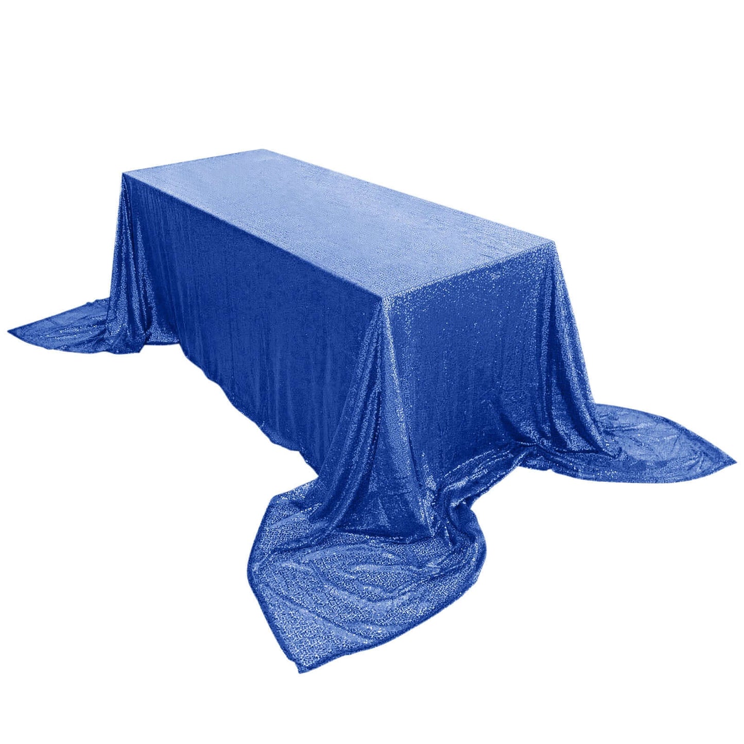 Sequin 90"x156" Rectangle Tablecloth Royal Blue - Seamless Twinkling Table Cover - Pro Linens