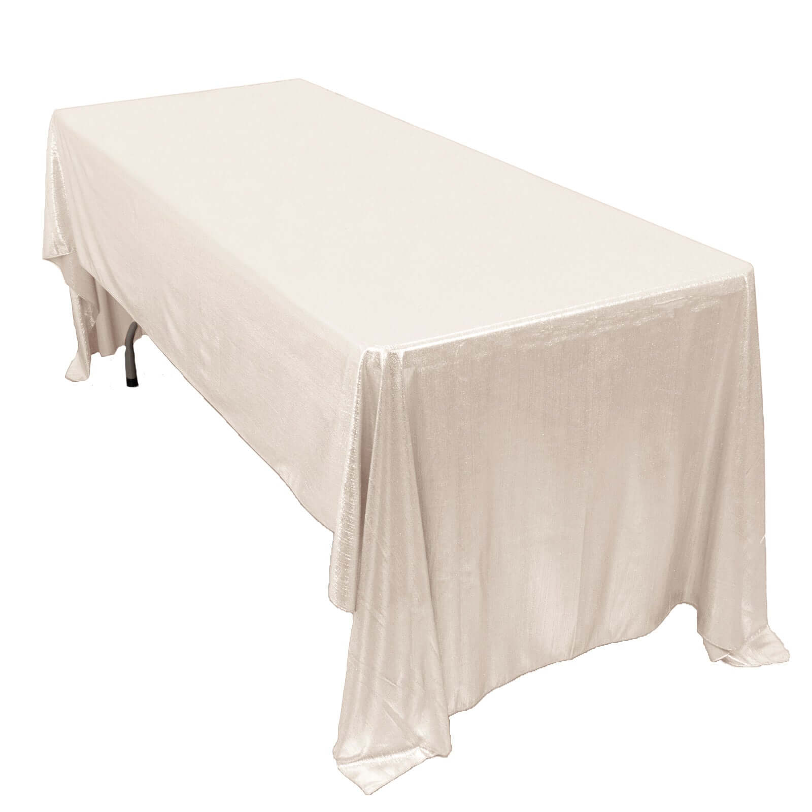 Sequin Dots Polyester 60"x126" Rectangle Tablecloth Shimmering Beige - Wrinkle Free & Sparkling Table Cover - Pro Linens