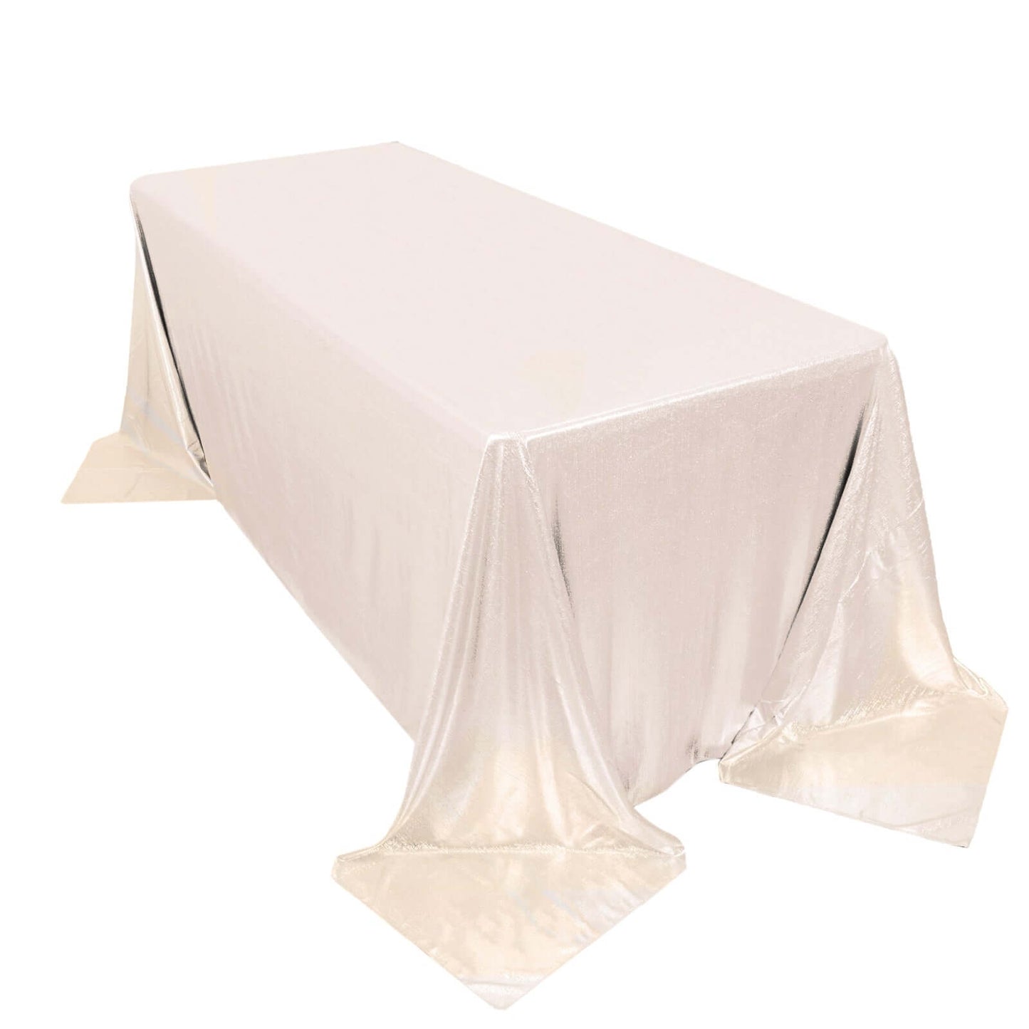 Sequin Dots Polyester 90"x132" Rectangle Tablecloth Shimmering Beige - Seamless, Glittering & Wrinkle Free Table Cover - Pro Linens