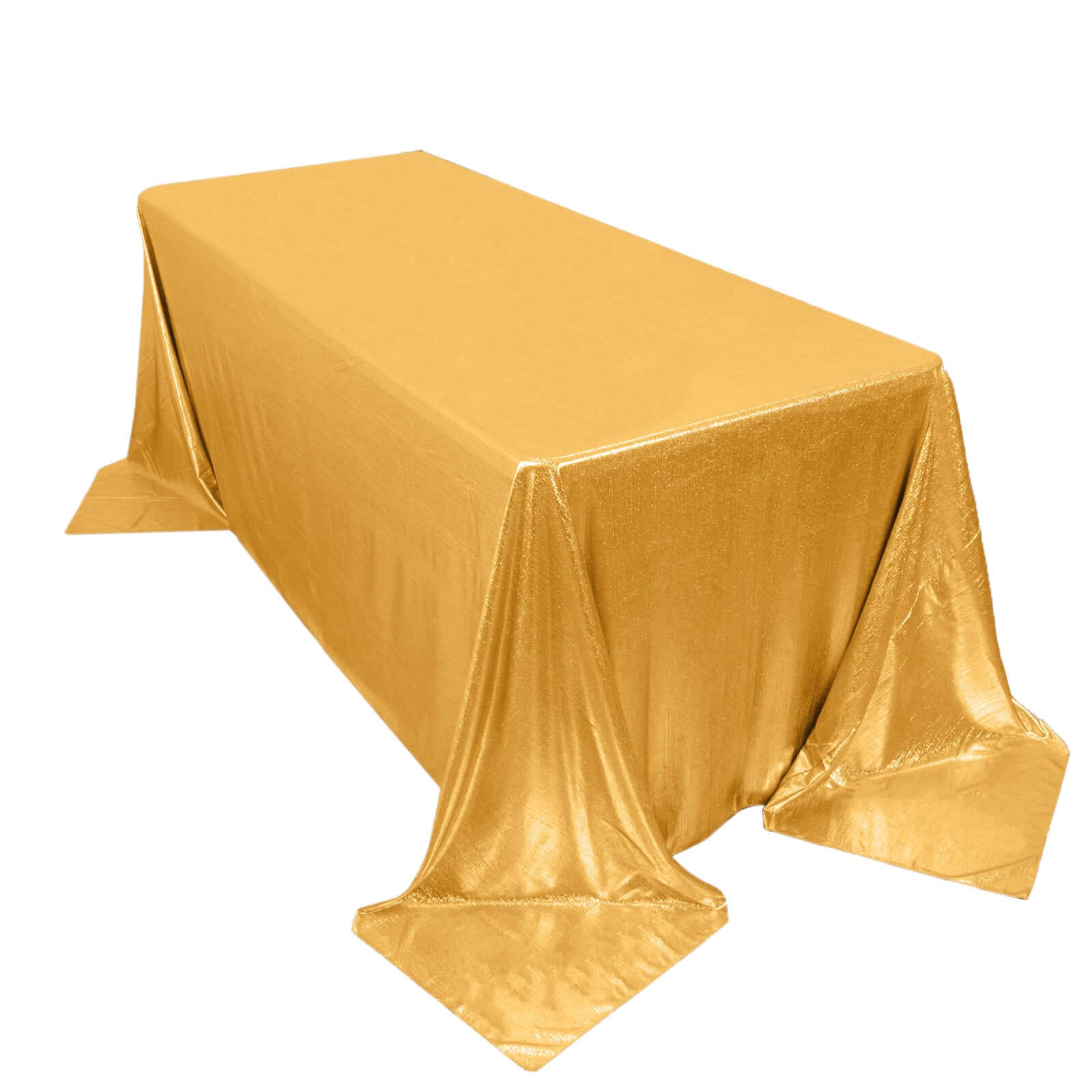 Sequin Dots Polyester 90"x132" Rectangle Tablecloth Shimmering Gold - Seamless, Glittering & Wrinkle Free Table Cover for Stylish Event Decor - Pro Linens