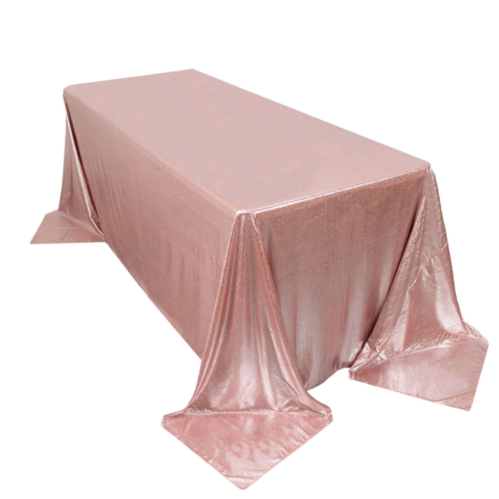 Sequin Dots Polyester 90"x132" Rectangle Tablecloth Shimmering Rose Gold - Seamless, Glittering & Wrinkle Free Table Cover - Pro Linens