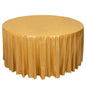 Sequin Dots Polyester Round 120" Tablecloth Gold - Wrinkle Free & Sparkling Table Cover for Stylish Event Decor Pro Linens