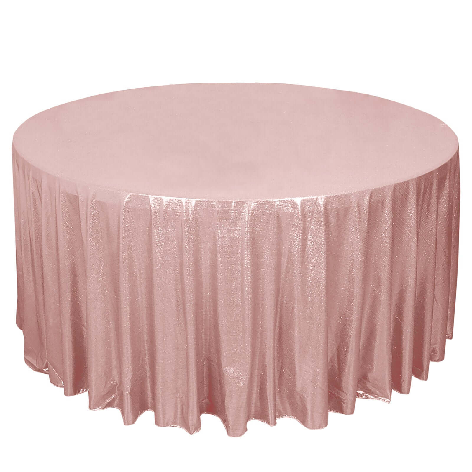 Sequin Dots Polyester Round 120" Tablecloth Rose Gold - Wrinkle Free & Sparkling Table Cover Pro Linens