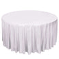 Sequin Dots Polyester Round 120" Tablecloth Silver - Wrinkle Free & Sparkling Table Cover Pro Linens