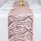 Sequin Mesh 12"x108" Table Runner Blush Stylish Wave Embroidery - Pro Linens