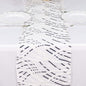 Sequin Mesh 12"x108" Table Runner White Black Stylish Wave Embroidery - Pro Linens