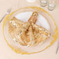 Sequin Mesh 20"x20" Napkin Champagne Silver - Wave Embroidered Reusable Napkin Pro Linens