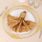 Sequin Mesh 20"x20" Napkin Gold - Wave Embroidered Reusable Cloth Napkin for Glitzy Table Settings Pro Linens